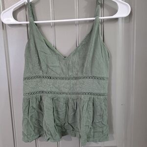 Trixxi Womans Small Green Crop Top Tank Top